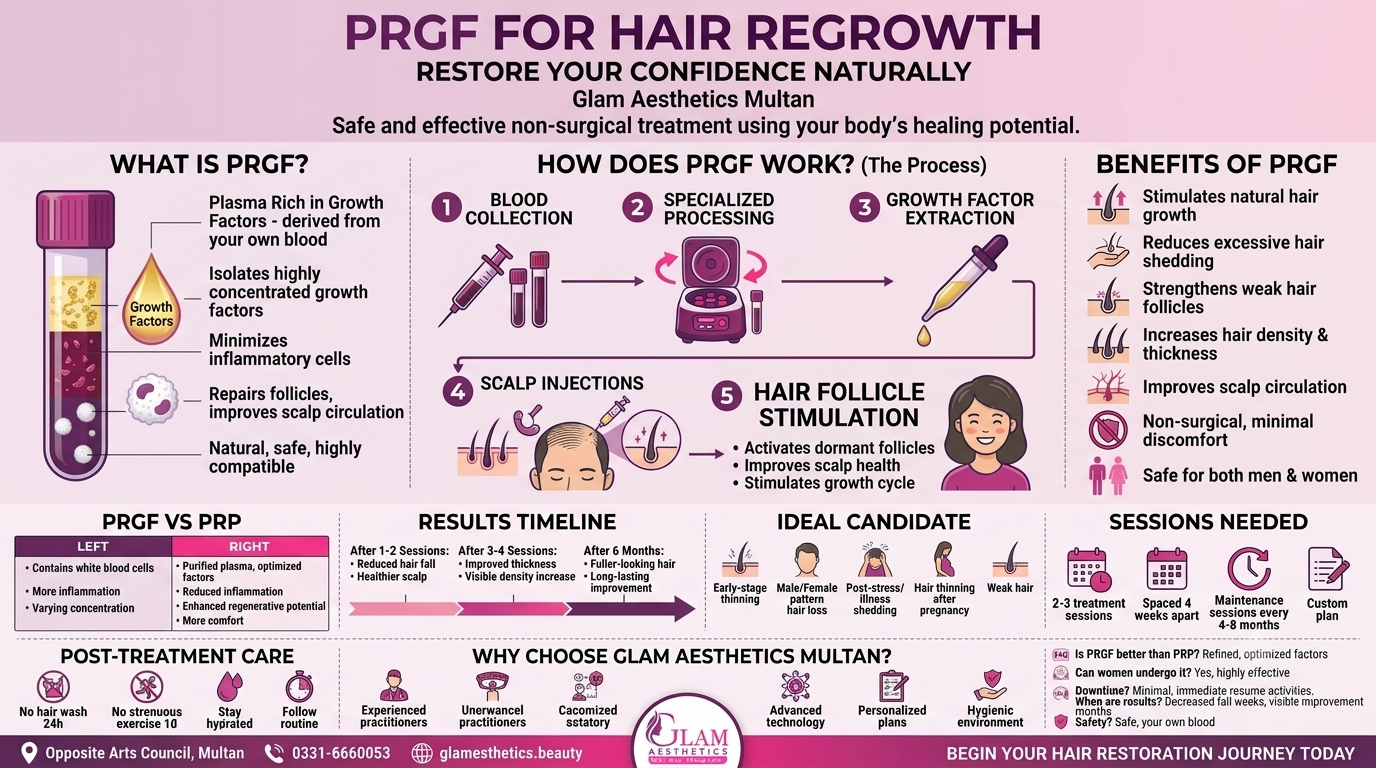 PRGF for Hair Regrowth: Restore Your Confidence Naturally at Glam Aesthetics Multan